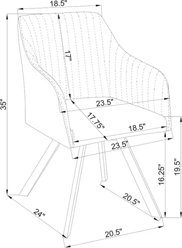 Vista 3 de Coaster Home Furnishings - Arika - Silla de comedor de cuero sintético - Base giratoria, respaldo copetudo, brazos inclinados, asiento tapizado