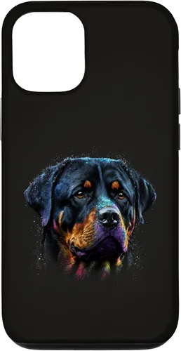 Vista 28 de Rottweiler Dog Face Watercolor Colorful Art Hand Drawn Case for iPhone 17