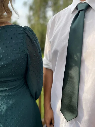 Vista 272 de tiemart Corbata de color sólido para hombre Longitud estándar