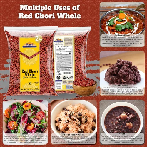 Vista 4 de Rani Red Chori Entero (Frijoles Adzuki) 32 oz (2 libras) 32.03 oz ~ Todo natural Vegano Apto para gluten Sin OMG Kosher Origen indio