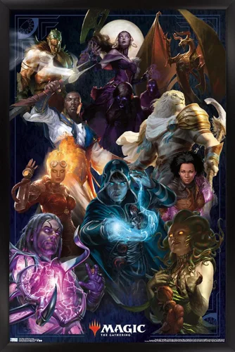 Vista 8 de Trends International Magic: The Gathering - Póster de pared de grupo, 14.725 x 22.375 pulgadas, versión enmarcada de madera de granero