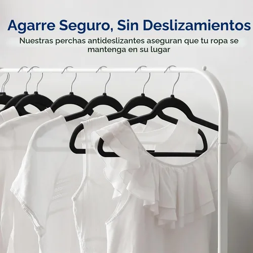 Vista 3 de SereneLife Paquete de 10 Perchas para Ropa de Terciopelo – Perchas Antideslizantes para Ropa con Diseño de Servicio Pesado, Perchas Delgadas que