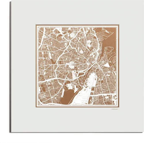 Vista 113 de O3 Design Studio Mapa de corte de papel de París, color negro mate, 20 x 20 pulgadas, arte en papel