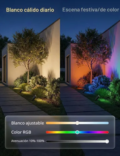 Vista 5 de Gardenreet RGBCW - Bombilla LED MR16, 12 V, bajo voltaje, regulable, halógeno, repuesto para caminos al aire libre e interiores, cambio