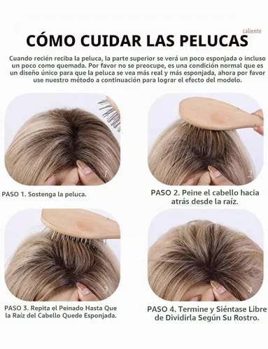 Vista 6 de HAIRCUBE Pelucas estilo Bob hasta el hombro para mujer con raya lateral