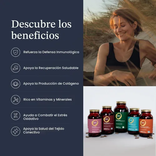 Vista 6 de Infinity Wellness - Tarro de cápsula de vitamina C, biodisponible VIT C de Acerola, Camu Camu y Amla, alimentos integrales con vitamina C de 1000