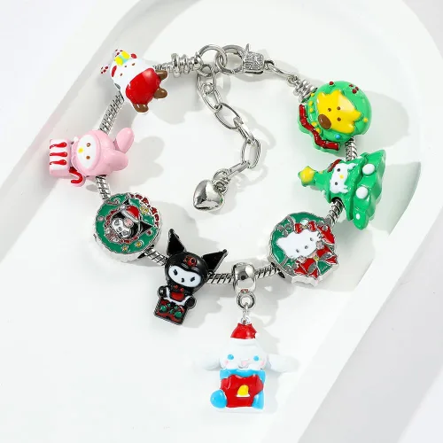 Vista 4 de WENZHUINS Juego de pulseras con dijes, pulsera ajustable con temática de anime, regalo de cumpleaños, Halloween, regalos de Navidad