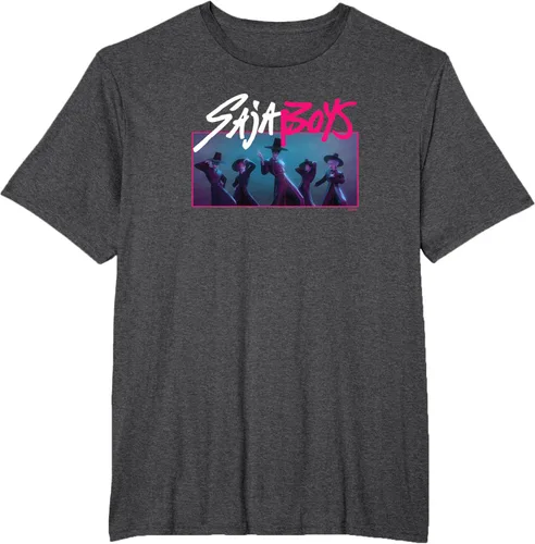 Vista 16 de Camiseta Oficial de KPop Demon Hunters Saja para Niños Negro