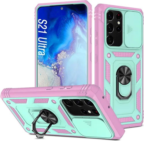 Vista 19 de Funda para Galaxy Note 20 Ultra, a prueba de golpes, resistente a los impactos con cubierta protectora de lente deslizante para Samsung Galaxy Note