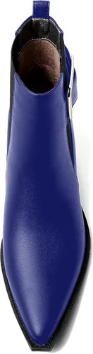 Vista 3 de Botas altas de tacón medio grueso con punta elástica mate para mujer, 2.5 pulgadas