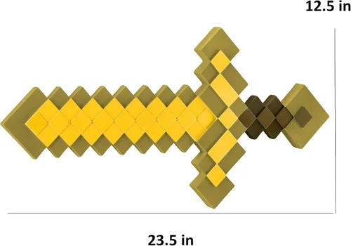 Vista 6 de Espada dorada de Minecraft, accesorio oficial de disfraz de Minecraft para niños, tamaño individual