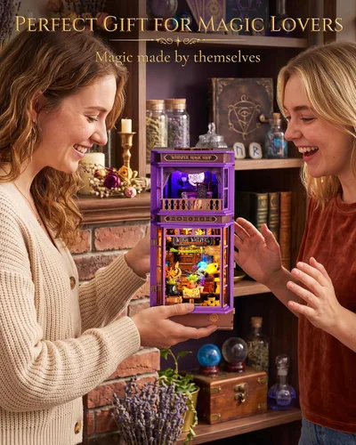 Vista 7 de Rolife Book Nook DIY Kit miniatura Whisper Magic Shop Rompecabezas
