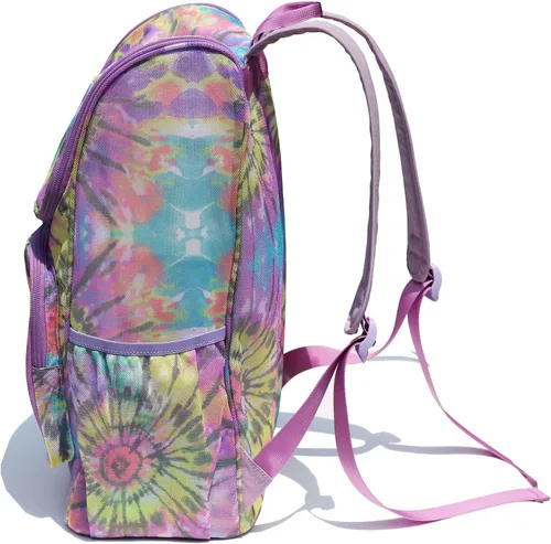 Vista 3 de ESVAN Mochila de malla con estampado original, bolsa transparente, paquete para universidad, playa, gimnasio, multiusos, mujeres y hombres, I, Casual