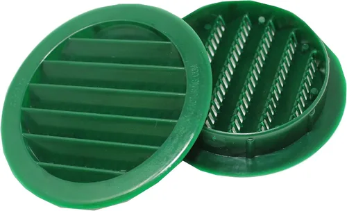 Vista 5 de Cubierta redonda de rejilla de rejilla de reptil de rejilla de ventilación de aire de plástico verde o bronceado de 2 pulgadas (3, verde)