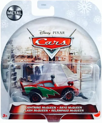 Vista 5 de Disney Pixar Cars Holiday Christmas Special Edition Winter Series - Paquete de fundición a presión de 3 autos – Mater, Lightning McQueen y moto