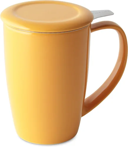 Vista 8 de Forlife. Taza de 15 onzas, alta, curvada, con infusor de té y tapa., negro, (Black Graph)