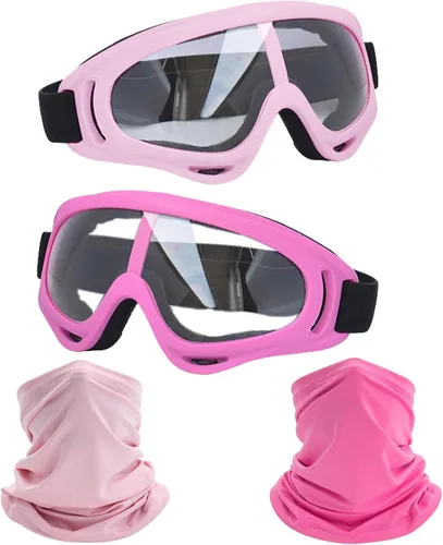 Vista 19 de LJDJ Motorcycle Goggles 2 Pack Dirt Bike with Neck Breathable Bandana Mask