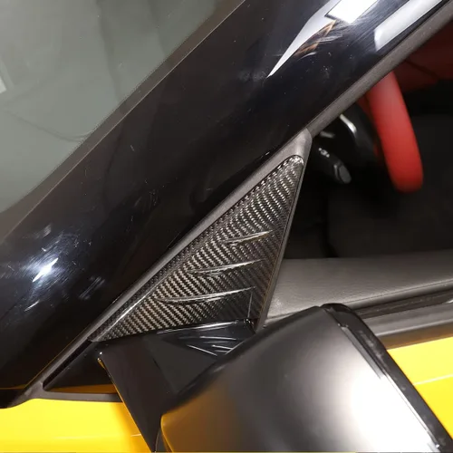 Vista 5 de Para Supra GR A90 A91 MK5 2018-2024 Espejo retrovisor lateral triangular Spoiler Trim,Canaliza el aire del coche,Reduce el ruido del coche durante