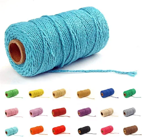 Vista 18 de Cordón de macramé de algodón 2 mm x 109 yardas, cuerda de algodón colorida para manualidades DIY, ganchos de plantas (Beige)
