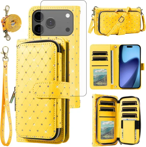 Vista 36 de Funda para teléfono iPhone 6 6S con cremallera y protector de pantalla con protector de pantalla, correa de cordón cruzado, ranura para iPhone 6 Six