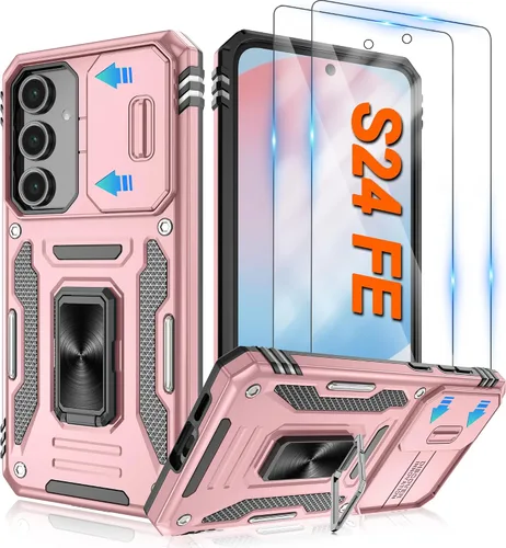 Vista 38 de Atump Funda para Motorola Moto G Play 2024 (4G) con [paquete de 2] protector de pantalla HD y cubierta para cámara deslizante, soporte de anillo