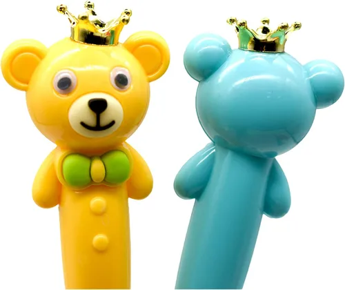 Vista 5 de 6 bolígrafos de animales novedosos con diseño de oso y corona brillante con 6 recambios de tinta negra para escuela, oficina, fiesta de cumpleaños