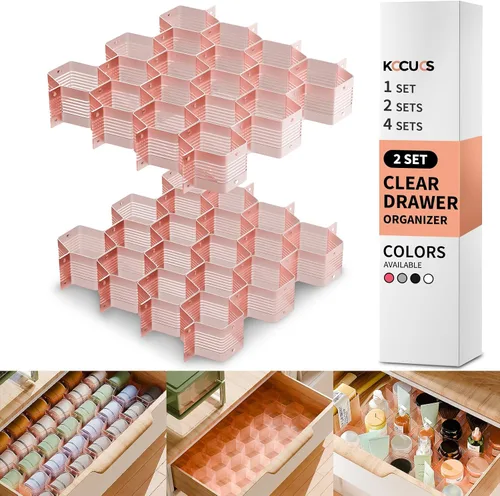 Vista 14 de Separador de panal de abejas, organizador de cajones ajustable para ropa interior, cinturón, bufanda, calcetines (negro (1 unidad)