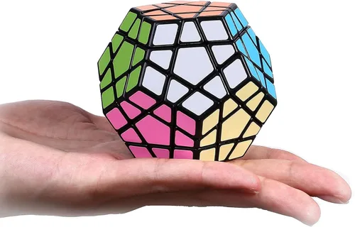 Vista 5 de Dreampark Cubo de velocidad Megaminx 3x3, juguete de rompecabezas, negro 12 Sided Magic Cube Dodecahedron Brain Teasers Black - Birthday Christmas