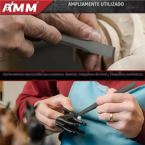 Vista 8 de AMM - Juego de cinceles de perforación de alta resistencia, 16 piezas, Cr-V para metal y madera automotriz