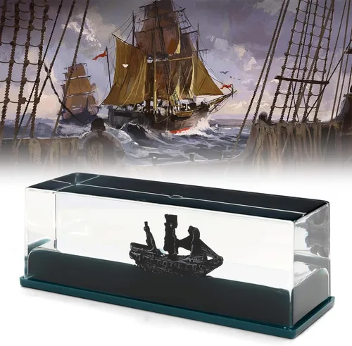 Vista 9 de Botella de Deriva de Fluido de Crucero, Barco Insumergible en una Caja, Modelo de Crucero Titanic Decoración de Crucero de Onda Líquida, Juguete