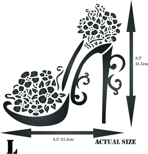 Vista 6 de CRAFT KREATIVELY - Plantilla de zapatos de tacón alto, 8.5 x 8.5 pulgadas de largo, plantillas decorativas para zapatos de plataforma de estilete
