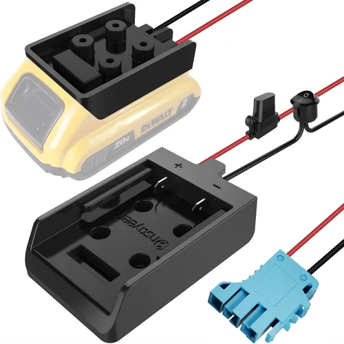Vista 9 de Adaptador de rueda eléctrica con fusible e interruptor para batería Dewalt de 20 V, adaptador de batería hermético no soplado con fusible de 30 A