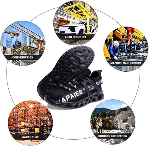 Vista 6 de Best Womens Steel Toe Shoes Women's Lightweight Composition Toe Work Shoes Fashion Steel Toe Shoes for Men Safety Shoes Proof Resistant for