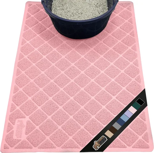 Vista 15 de GORILLA GRIP Tapete para caja de arena para gatos, resistente al agua, respaldo texturizado, fácil de limpiar, menos residuos y suelos limpios, 17 x