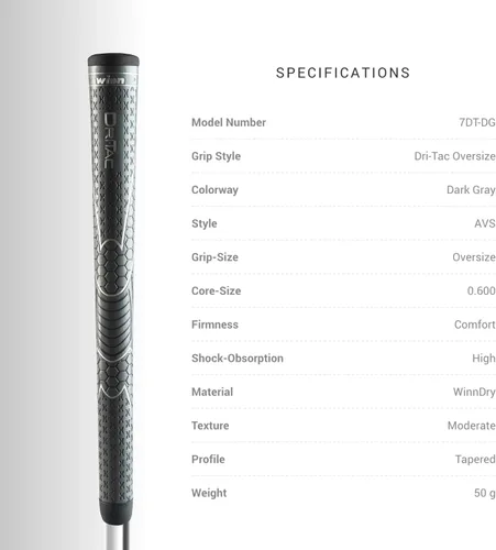 Vista 3 de Winn Dri-Tac Oversize Golf Grip