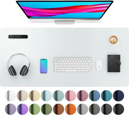 Vista 86 de Aothia - Protector de escritorio de cuero sintético grande, base antideslizante para mouse y superficie para escribir, impermeable, fácil de Agua