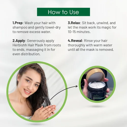 Vista 6 de Herbishh H2 Combo (condición + crecimiento del cabello) con mascarilla de queratina profesional de 5.29 oz y suero de crecimiento del cabello
