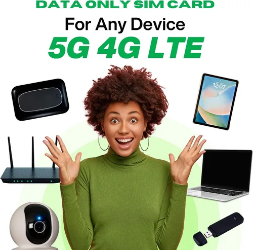 Vista 2 de Tarjeta SIM de datos prepaga, alta velocidad, 5G 4G LTE, red nacional de AT&T, solo plan de datos, servicio de Internet, sin contrato.