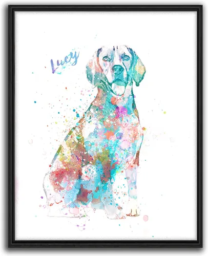 Vista 17 de Personal-Prints Regalo de arte personalizado para pared de perro, impresión artística moderna personalizada única de estilo acuarela La raza