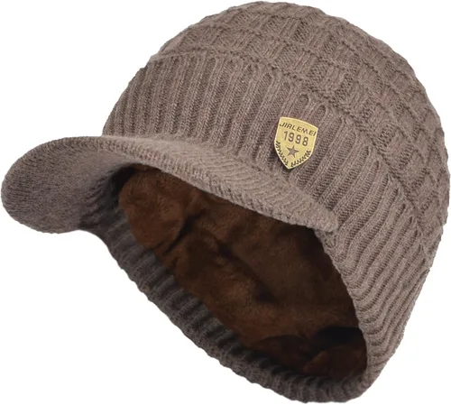 Vista 42 de Janey&Rubbins Gorro de punto diario con orejeras con forro polar y calavera