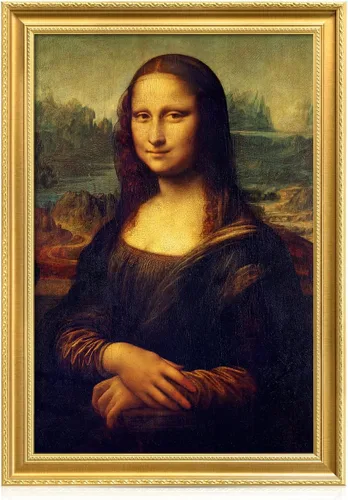 Vista 13 de DECORARTS - Leonardo Da Vinci Mona Lisa - Arte enmarcado con marco de bronce antiguo, impresión giclée, retrato renacentista fabricado en Estados