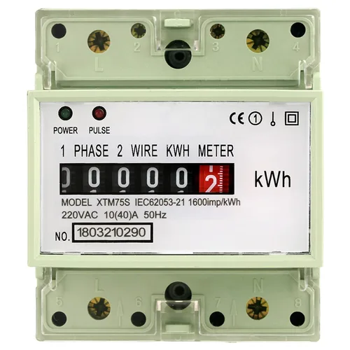Vista 3 de Medidor eléctrico del carril del estruendo del metro electrónico del kilovatio, 220V AC Digital la monofásico del vatiímetro 2 del alambre 4P metro