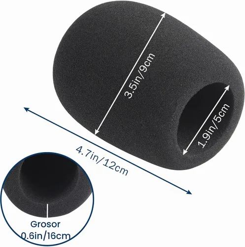 Vista 4 de Fundas para micrófono, paquete de 1 unidad, espuma de alta densidad para micrófono condensador