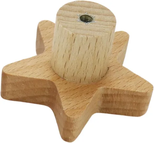 Vista 4 de 5 piezas de clavijas de madera para sombrero de pared, ganchos de madera para colgar sombreros, gorras, bolsas (5 estrellas)