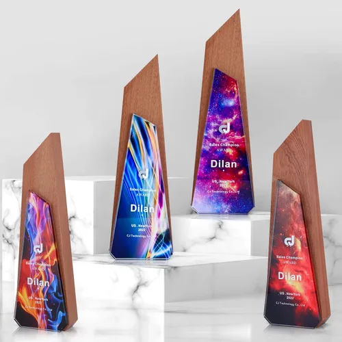 Vista 7 de Trofeos personalizados personalizados premio grabado Crystal Oscar Trofeo para empleados Estudiantes Empresa deportiva Reunión anual Alabanza Pastor