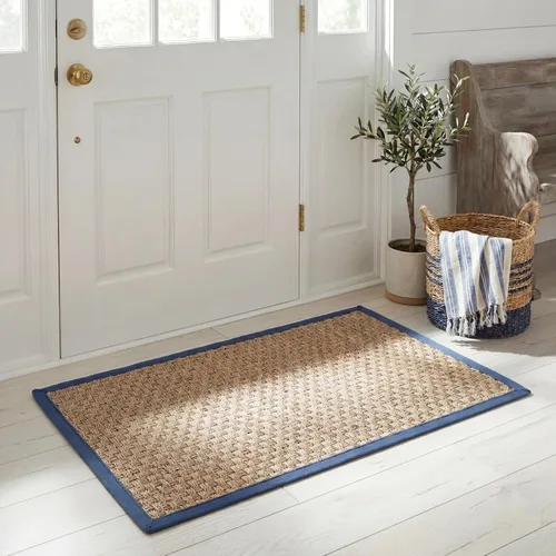 Vista 118 de SAFAVIEH Natural Fiber Collection NF114A - Alfombra de pasillo de hierba marina con patrón de tejido de cesta y borde, de 2 pies 6 pulgadas x 16