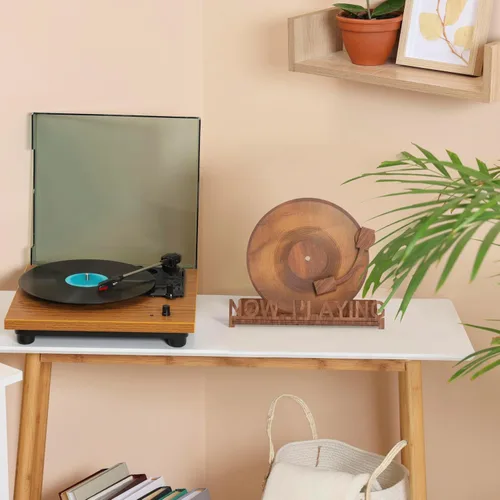 Vista 3 de Soporte de discos de vinilo Now Playing para soporte de reproductor de discos Soporte de exhibición de almacenamiento de discos de vinilo Now