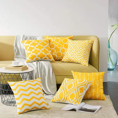 Vista 14 de Modern Homes Fundas de almohada en blanco y negro de 16 x 16 pulgadas; fundas de cojín 100% algodón para sofá y cama; fundas de cojín en blanco