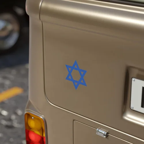 Vista 2 de Star of David Israel Sticker Support Israel 4x4 Decal Transparent Background