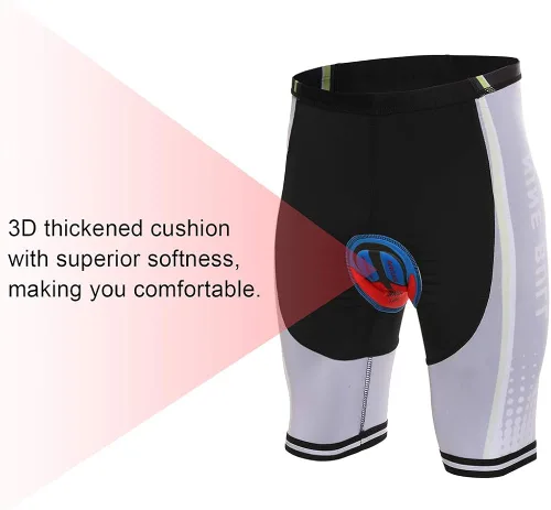 Vista 6 de Conjunto de camiseta de ciclismo para hombre camiseta reflectante de secado rápido y pantalones cortos de ciclismo acolchados 3D M